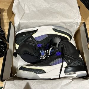 nike air jordan 4 4s spizike black purple white dark concord-white new